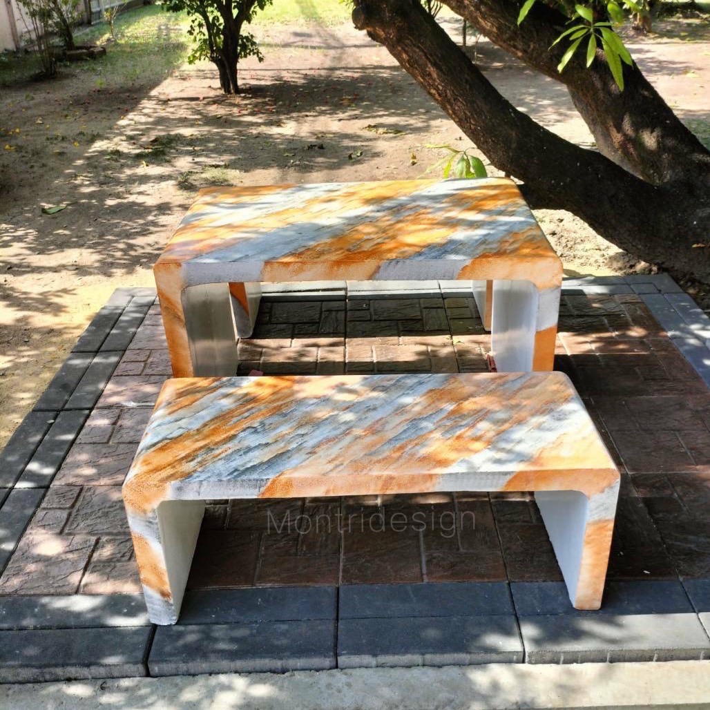 โต๊ะสนาม ชุดโต๊ะสนาม โต๊ะสนามกลางแจ้ง ชุดโต๊ะสนามกลางแจ้ง โต๊ะปูนซีเมนต์ สไตล์ลอฟท์ รุ่น Loft A2