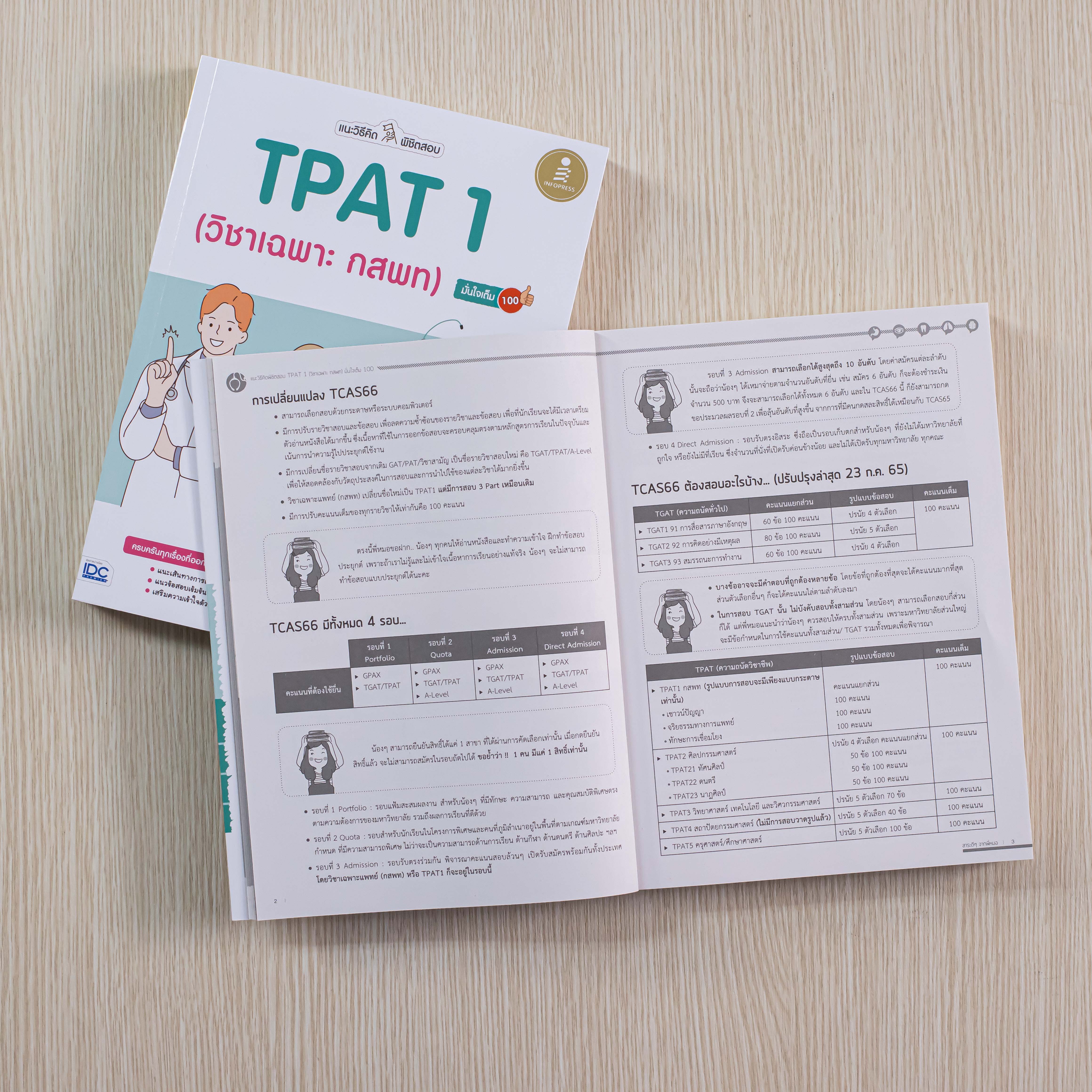 Infopress (อินโฟเพรส) หนังสือ แนะวิธีคิดพิชิตสอบ TPAT1 (วิชาเฉพาะ กสพท) มั่นใจเต็ม 100 - 73377
