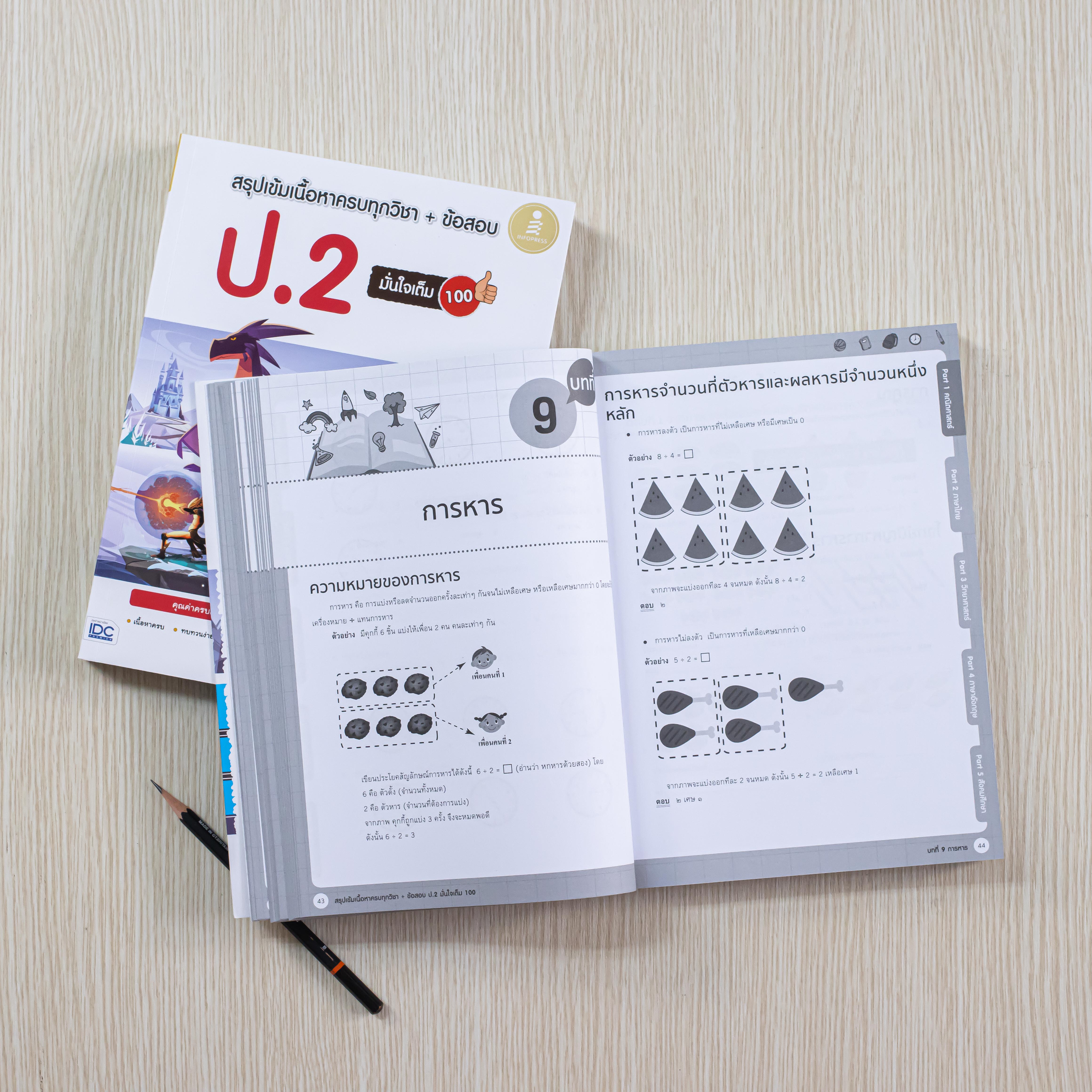 Infopress (อินโฟเพรส) หนังสือ สรุปเข้มเนื้อหาครบทุกวิชา + ข้อสอบ ป.2 มั่นใจเต็ม 100 - 09696