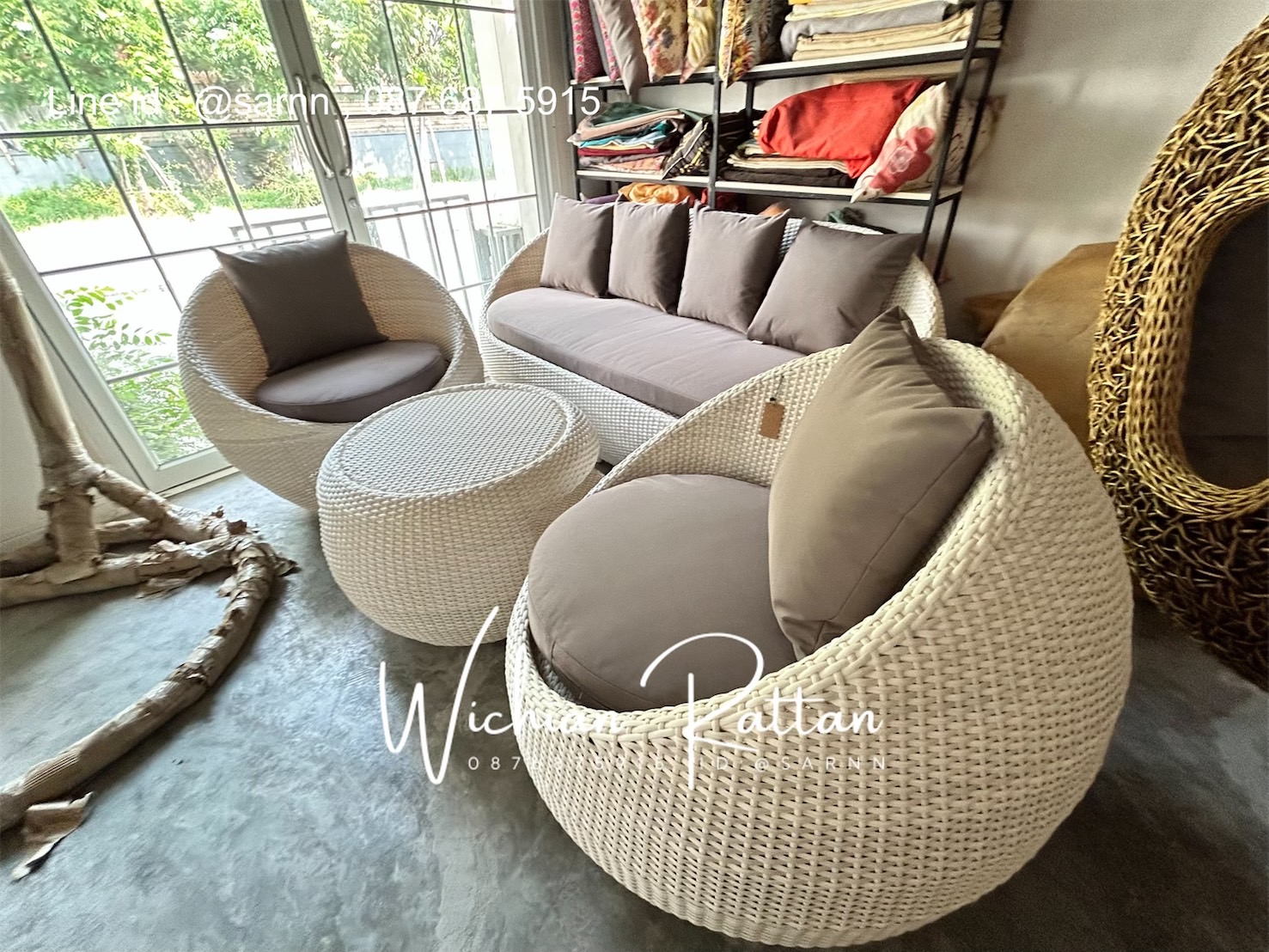 ชุดโซฟาหวายเทียมทรงกลมสไตล์โมเดิร์น – ดีไซน์หรู เรียบสะอาด เหมาะกับทุกมุมบ้าน