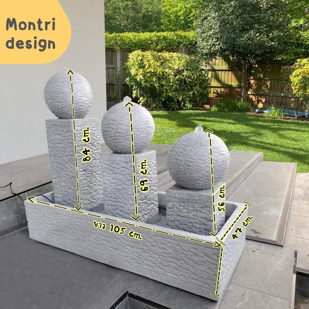 ชุดน้ำล้นแต่งสวน ชุดน้ำผุดระดับ 3 แต่งสวย สีขาวมุก เรียบหรู เสริมฮวงจุ้ย เป็นสิริมงคลให้แก่ บ้าน ที่ทำงาน หรือคอนโด