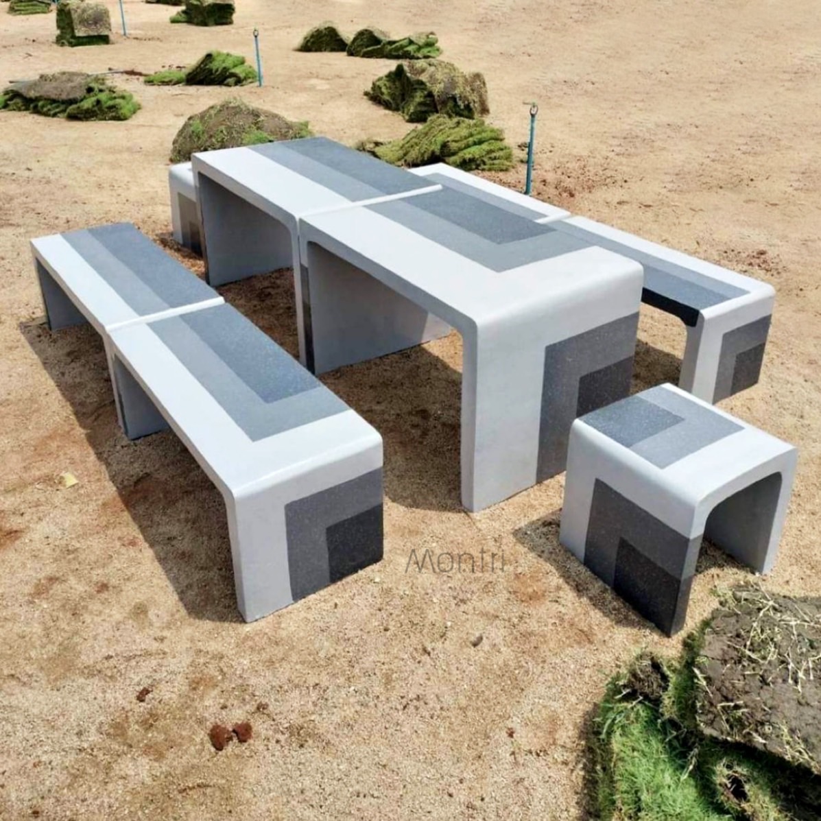 ชุดโต๊ะสนาม ชุดโต๊ะปูนซีเมนตร์ รุ่น Jumbo Loft ลายหินอ่อน (เป็นราคาสินค้ายังไม่รวมค่าส่ง) โต๊ะสนามกลางแจ้ง โต๊ะสนาม