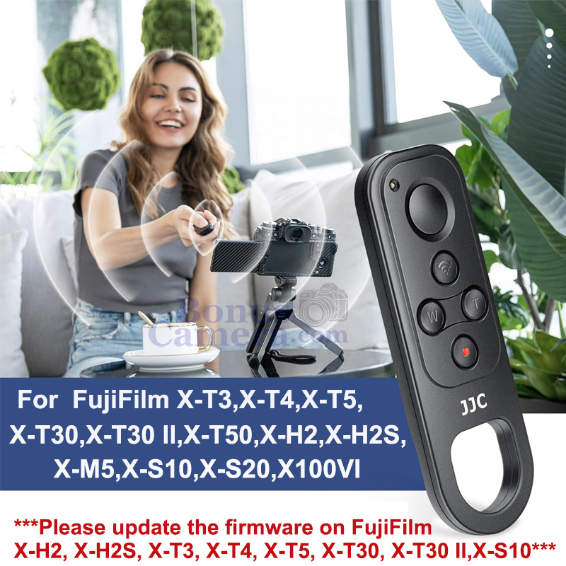 รีโมตถ่ายภาพนิ่งและวีดีโอฟูจิ X-T3,X-T4,X-T5,X-T30,X-T30 II,X-T50,X-H2,X-H2S แทน FujiFilm TG-BT1 Remote Control