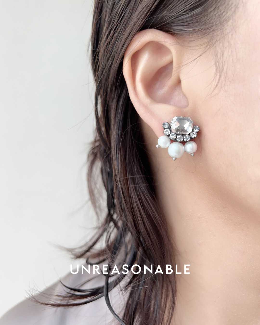 ต่างหู ต่างหูคลิป ต่างหูก้านเงินแท้ น้ำหนักเบา สวยใส่สบาย UA0792-01 Unreasonable Accessories