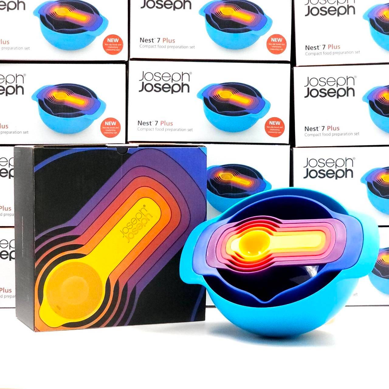 Joseph Joseph รุ่น Nest 7 Plus ชุดชามผสมอาหาร ถ้วยตวง ช้อนตวง สีสันสวยงาม