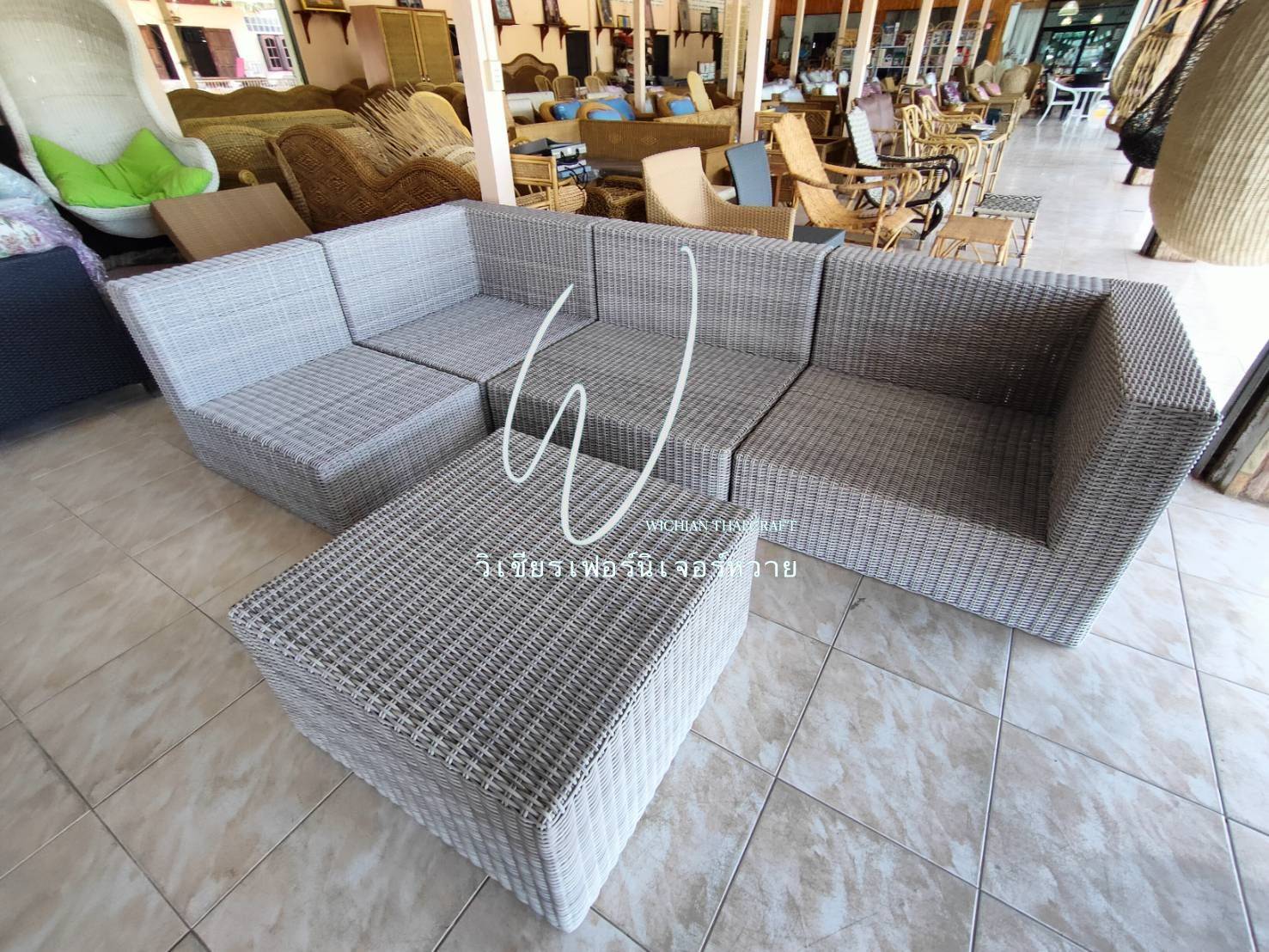 ชุดโซฟาเข้ามุมหวายเทียม