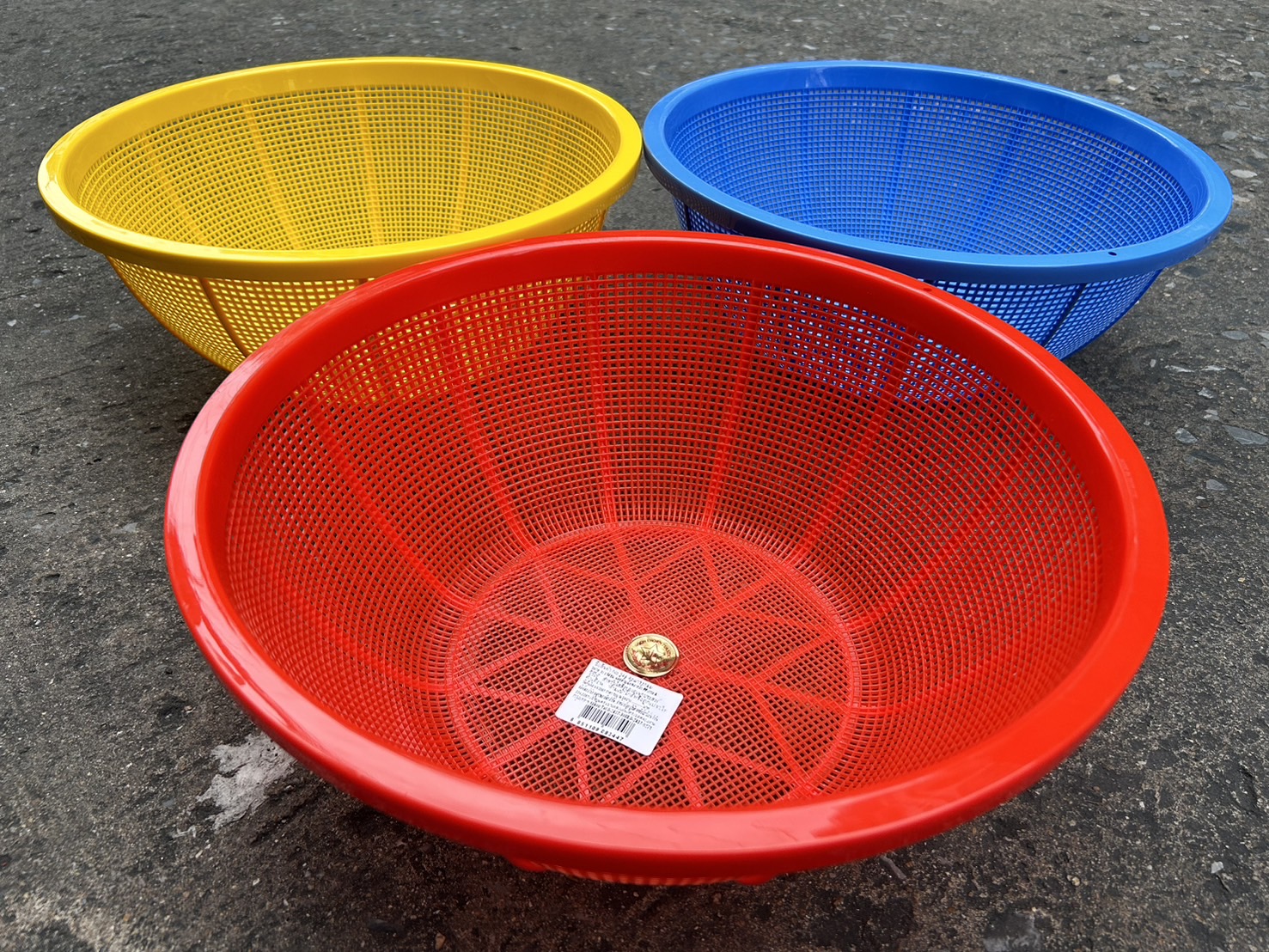 P04187 ตะแกรงกลม ตาถี่ (39*39 cm. สูง 15 cm) เกรดเอ หนา No.345-t ราคาส่งต่อโหล : 12 ใบ (เฉลี่ย 45 บต่อใบ)