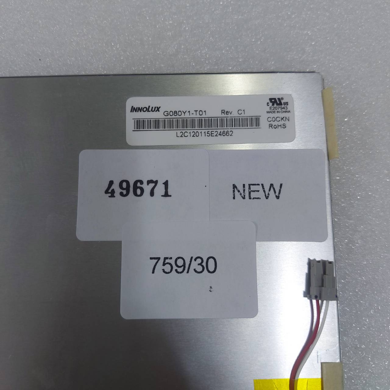 LCD PANEL " INNOLUX " MODEL : G080Y1-T01