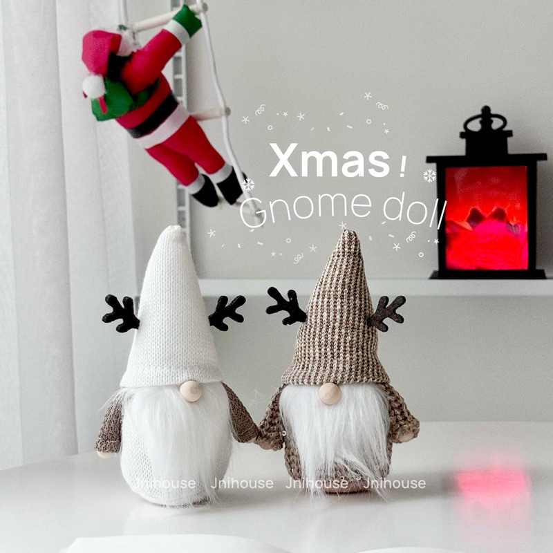 [พร้อมส่ง] Jnihouse : Xmas Gnome dolls (เซตคู่ 2 ตัว) ตุ๊กตาคริสต์มาส