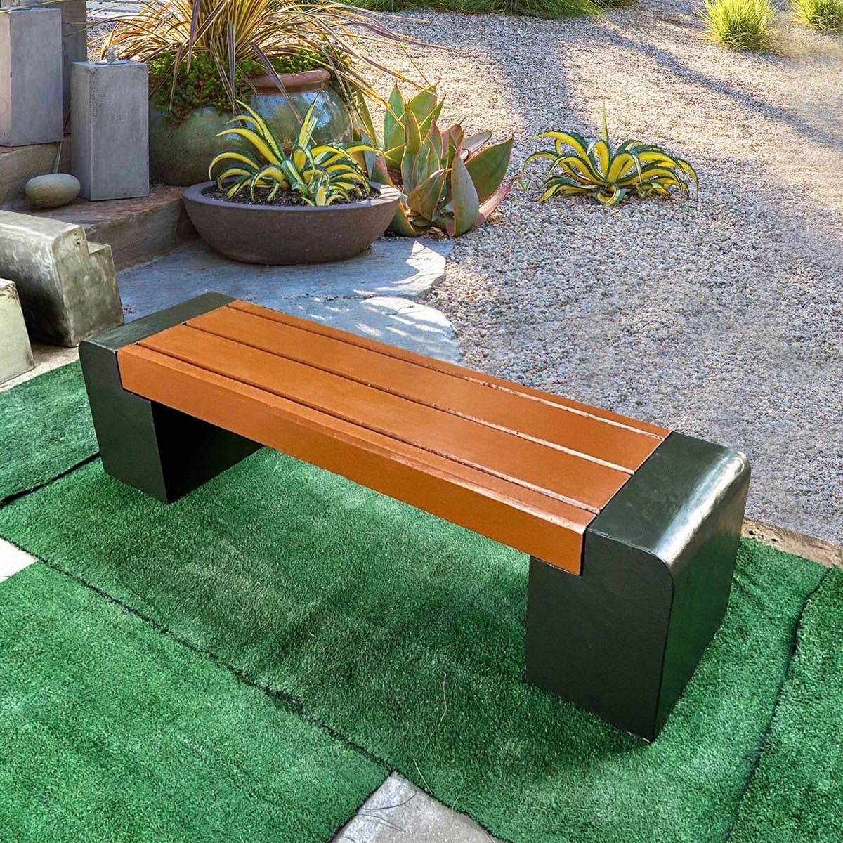 ม้านั่งสนาม เก้าอี้สนาม เก้าอี้คอนกรีต ม้านั่งสนามในสวนพร้อมกระถางสวยๆ รุ่น Montridesign 03 Combo Set