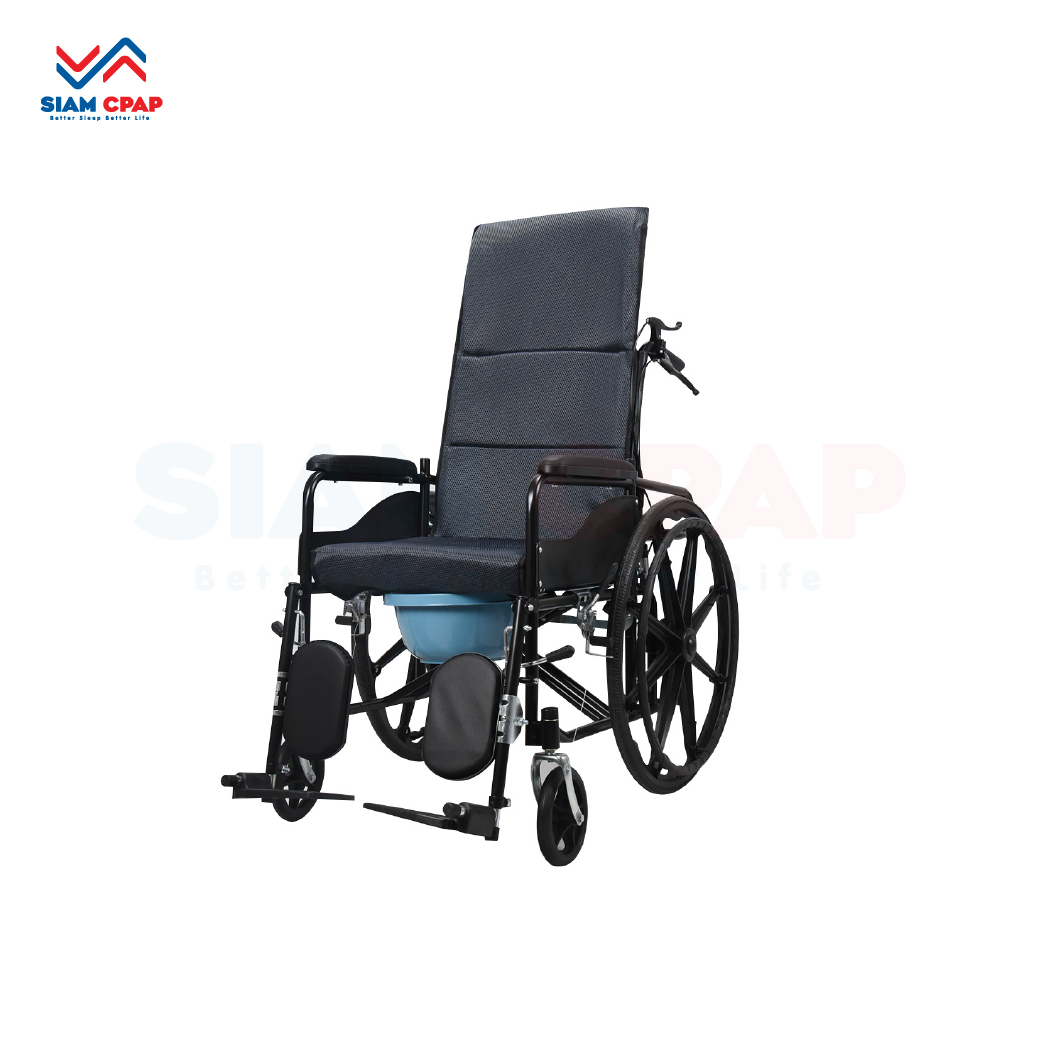 รถเข็นแมนนวล รุ่น WT-6006 พนักพิงสูง ปรับเอนนอน ปรับเหยียดขา (High Back Manual Wheelchair)