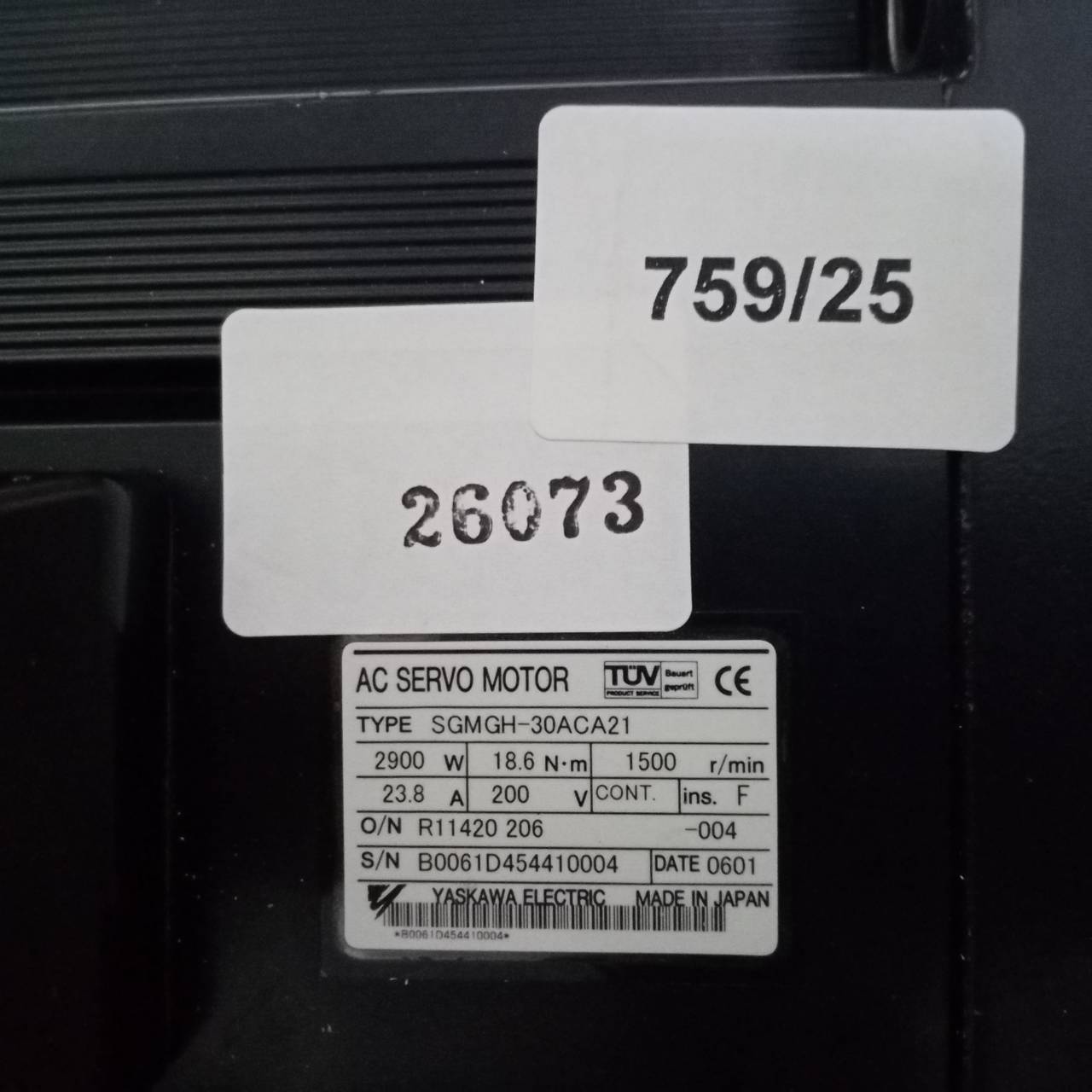 SGMGH-30ACA61 SERVO MOTOR "YASKAWA"