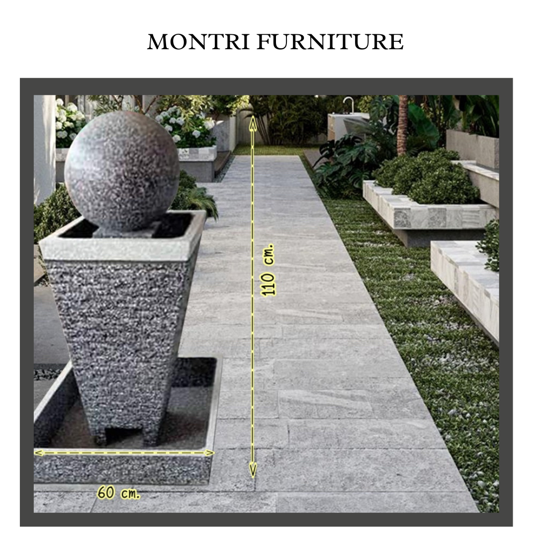 น้ำล้นตั้งเสริมฮวงจุ้ย เสริมมงคลปรับฮวงจุ้ย น้ำล้นจัดสวน น้ำพุแต่งสวน รุ่น 60*110 cm. 55 ฟรีปั้มน้ำพร้อมใช้งาน