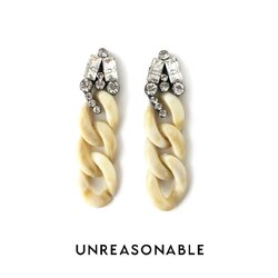 ต่างหู Link สี Ivory ต่างหูคลิป ต่างหูก้านเงินแท้ UA0620-05 Unreasonable Accessories