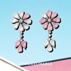 ต่างหูดอกไม้ สีชมพู ต่างหูคลิป ต่างหูก้านเงินแท้ น้ำหนักเบา สวยใส่สบาย UA0719-03 Unreasonable Accessories