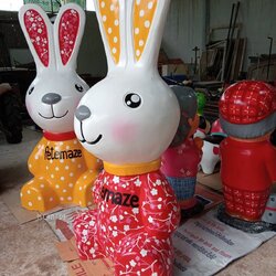 รูปปั้นตุ๊กตาแต่งสวน set คู่ สุดคุ้ม ( จำนวน 2 ตัว) รูปปั้นตุ๊กตาแต่งสวน รูปปั้นแต่งร้าน ตุ๊กตาแต่งร้าน สูง 1.80 เมตร