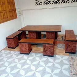 ชุดโต๊ะสนามกลางแจ้ง ชุดโต๊ะสนาม โต๊ะสนาม ชุด 8 ที่นั่ง ขนาด 150*80 cm