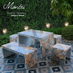 ชุดโต๊ะสนาม โต๊ะสนาม โต๊ะสนามกลางแจ้ง ชุดโต๊ะสนามปูนซีเมนต์ สไตล์ลอฟท์ รุ่น BigLoft Luxury