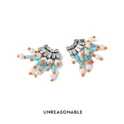 ต่างหูลูกปัด Handmade ต่างหูคลิป ต่างหูก้านเงินแท้ น้ำหนักเบา UA0858-01 Unreasonable Accessories