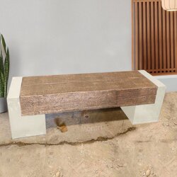 ม้านั่งสนามคอนกรีต ขนาด 150 ซม. ทนทานทุกสภาพอากาศ นั่งสบายได้ 3 คน ม้านั่งสนามมนตรีศิลป์