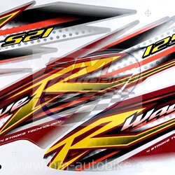 สติ๊กเกอร์ WAVE-125R ปี2005 รุ่น10 แดง-เงิน 500 กรัม