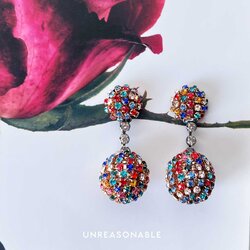 ต่างหู หลากสี Crystal Ball Earrings น้ำหนักเบา สวยใส่สบาย UA0984-01 Unreasonable Accessories