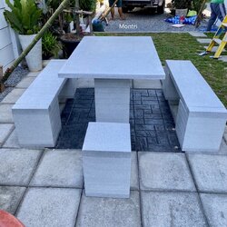 โต๊ะสนาม ชุดโต๊ะสนามปูน โต๊ะปูนสนาม ชุดโต๊ะสนาม เฟอร์นิเจอร์สนาม ชุด 6 ที่นั่ง