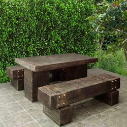 ชุดโต๊ะสนามปุนลายไม้ โต๊ะไม้หมอนโมเดิร์น รุ่น Purra ขนาด 150*90 cm.