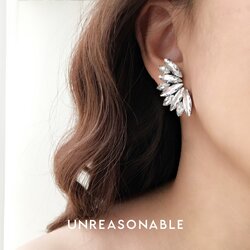 ต่างหู ต่างหูคลิป ต่างหูก้านเงินแท้ น้ำหนักเบา สวยใส่สบาย UA0700-01 Unreasonable Accessories