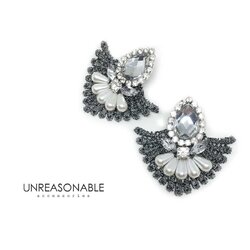 ต่างหูลูกไม้ สีเงิน น้ำหนักเบา สวยใส่สบาย UA0027-01 Unreasonable Accessories