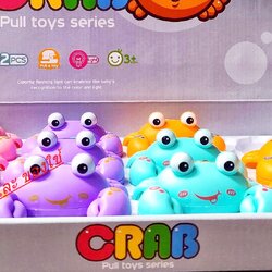 ของเล่นไขลานปู ปูไขลานดึกเชือกแล้ววิ่งได้ ของเล่นเด็กรูปปู ของเล่นไขลาน คละสี