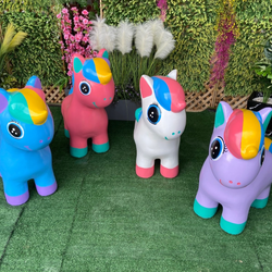 ตุ๊กตาแต่งรูปม้าโพนี่ รูปปั้นม้ายูนิคอร์น ตุ๊กตาแต่งสวน รูปปั้นม้าโพนี่แต่งสวน ตุ๊กตาแต่งสวนรูปม้าโพนี่ set 4 ตัว สุดคุ้ม