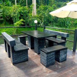 โต๊ะสนาม ชุดโต๊ะสนาม โต๊ะสนามพนักพิง ขนาดยาว 1.5 เมตร นั่งได้ 10 ท่าน ทนแดดทนฝน ใช้งานได้ในระยะยาว