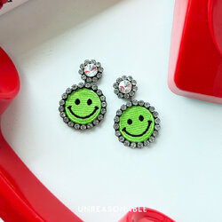 ต่างหู Drop SMILEY สีเขียว น้ำหนักเบา สวยใส่สบาย UA0884-03 Unreasonable Accessories