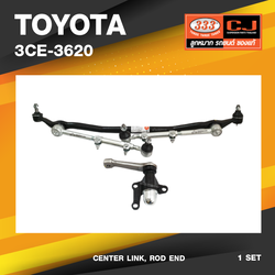 (ประกัน 6 เดือน) คันส่งกลางยกชุด TOYOTA TIGER 2WD - D4D / LN147, LN145, LN15#, TIGER 2WD - D4D / ขาเหลี่ยม / โตโยต้า / ไทเกอร์ ตัวเตี้ย ปี 97-On / 3CE-3620 / พวงมาลัยขวา (CENTER LINK, ROD END) ยี่ห้อ 333 (ยกชุด)