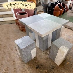 ชุดโต๊ะสนามกลางแจ้ง โต๊ะสนาม ชุด 4 ที่นั่ง ลายหินอ่อน เหมาะสำหรับวางในพื้นที่จำกัด แข็งแรงทนแดด ทนฝน รุ่น Suu11