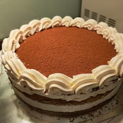 เค้กทีรามิสุ เค้กกาแฟทีรามิสุ ตกแต่งด้วยมาสคาโปนครีม ถูกใจคอกาแฟแน่นอน ขนาด3ปอนด์