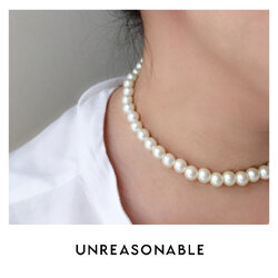 สร้อยคอ มุกแก้ว ขนาด 8 mm. UA0760-01 Unreasonable Accessories