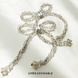 ต่างหูโบว์ Smokey Glass Bead ต่างหูคลิป ต่างหูก้านเงินแท้ น้ำหนักเบา UA0925-01 Unreasonable Accessories