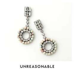 ต่างหู Aqua jasper ต่างหูคลิป ต่างหูก้านเงินแท้ น้ำหนักเบา UA0716-02 Unreasonable Accessories