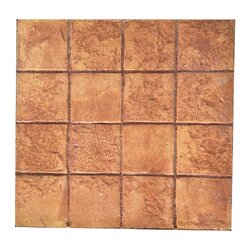 แผ่นปูทางเท้าพิมพ์ลายลูกเต๋า สีส้ม