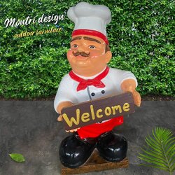 ตุ๊กตาแต่งสวน รูปปั้นแต่งสวน รูปปั้นwelcome รูปปั้นเชฟแต่งร้าน รูปปั้นเชฟ รูปปั้นเชฟน่ารักๆ รูปปั้นเชฟยุโรป สำหรับตกแต่งร้าน ขนาดความสูง 120 cm.