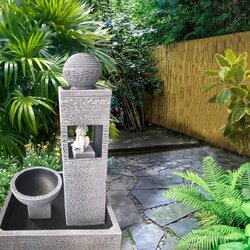 น้ำล้นจัดสวน น้ำล้นตั้งพื้น 3 in 1 มีทั้งน้ำล้น เส้นน้ำสายฝน และลิ้นน้ำตก ครบจบในที่เดียว