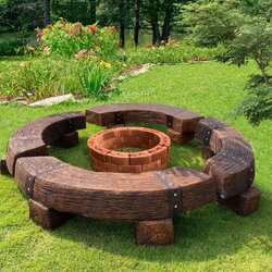 เซ็ตสุดคุ้ม เก้าอี้ไม้หมอนโค้งรอบกองไฟ ใช้งานได้หลากหลาย นั่งล้อมวงรอบกองไฟให้ความอบอุ่น หรือปิ้งย่าง