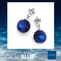 ต่างหูเลื่อม Sequin Ball เบาใส่สบาย น้ำเงิน UA0487-05 Unreasonable Accessories