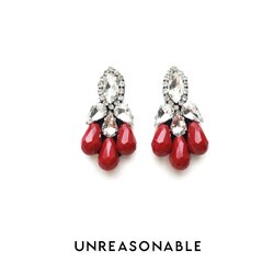ต่างหู Red ต่างหูคลิป ต่างหูก้านเงินแท้ น้ำหนักเบา สวยใส่สบาย UA0467-05 Unreasonable Accessories