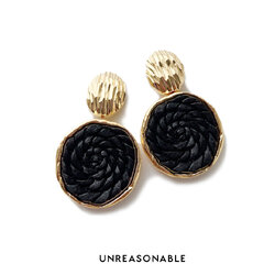 ต่างหู Drop ต่างหูคลิป ต่างหูก้านเงินแท้ สวยใส่สบาย สีดำ UA0911-03 Unreasonable Accessories