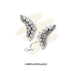 ต่างหู Crystal ต่างหูคลิป ต่างหูก้านเงินแท้ น้ำหนักเบา สวยใส่สบาย UA0857-01 Unreasonable Accessories