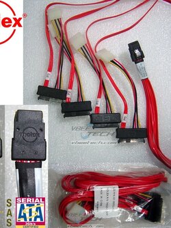 สาย SAS to /SATA SFF-8087 to 4x SFF-8482 6Gb/s