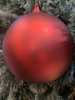 ลูกบอลคริสต์มาสแบบด้าน สีแดง ขนาด200มิลลิเมตร